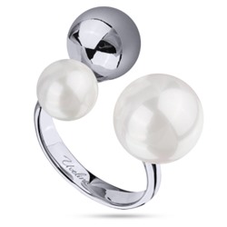 Кольцо Просекко (Майорка 8-12мм белая; покрытие родий), Есть комплект