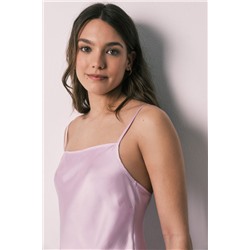 Camisón midi tirantes satén lila