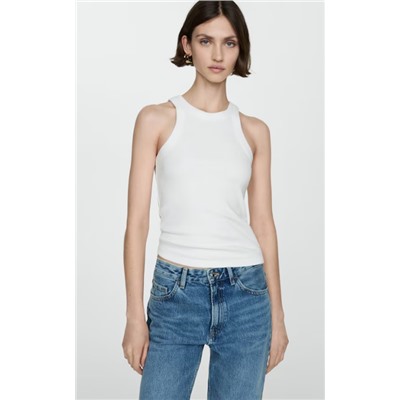 Top canalé algodón