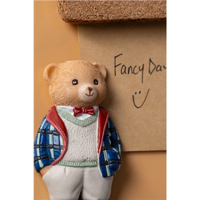 Boris Bear Magnet - Lacivert/Açık Bej - 4x8 cm