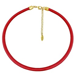 Колье (вставки: Текстиль красный; покрытие: Золото)JHN9729