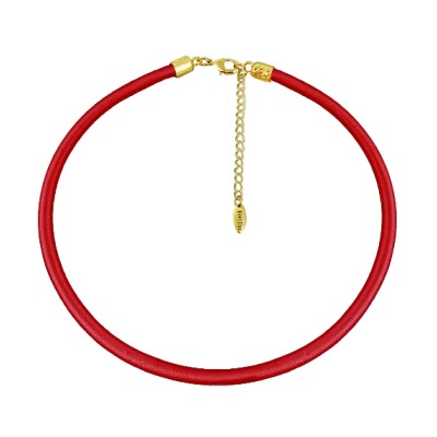 Колье (вставки: Текстиль красный; покрытие: Золото)JHN9729