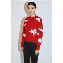 Jersey de lana y cachemir Rojo