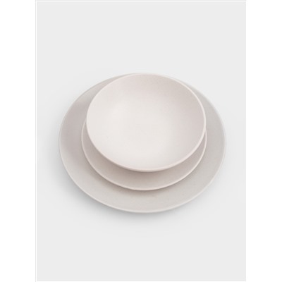 Сервиз обеденный, 6 перс, 18 пр, керамика, белый, в крапинку, Scanno