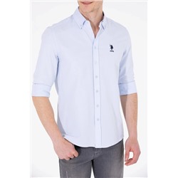 Erkek Açık Mavi Uzun Kollu Basic Gömlek