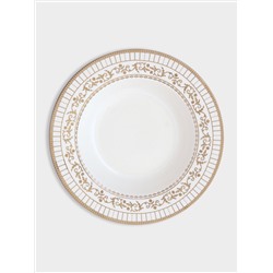 Тарелка суповая, 21,5 см, фарфор P, белая, с золотистым орнаментом, Golden