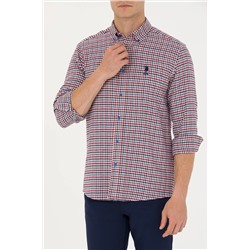 Erkek Saks Uzun Kollu Gömlek