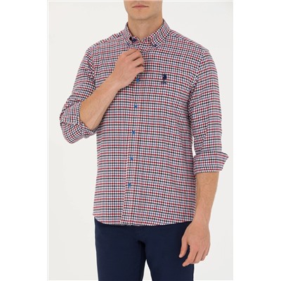 Erkek Saks Uzun Kollu Gömlek