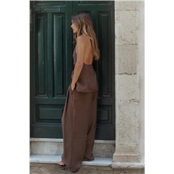 KNOTTED HALTER WAISTCOAT TOP