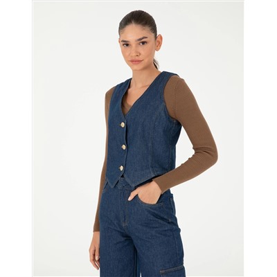 İndigo Slim Fit Yelek