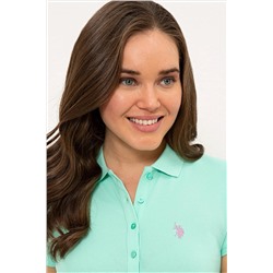 Kadın Mint Basic Polo Yaka Tişört