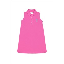 Kız Çocuk Pembe Kolsuz Örme Elbise