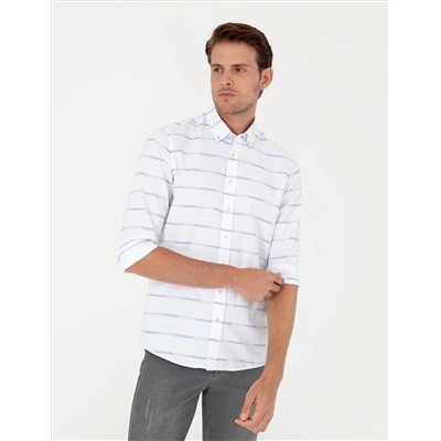 Mavi Slim Fit Uzun Kollu Gömlek