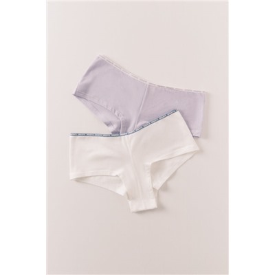 Pack 2 bragas bóxer morado y blanco