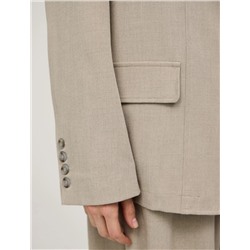 Бежевый жакет с шелковыми вставками