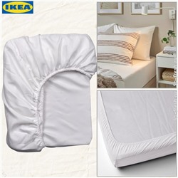 BÄRGLIM Fitted sheet, white, 160x200 cm