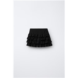 SHINY STRIPED BERMUDA SKORT