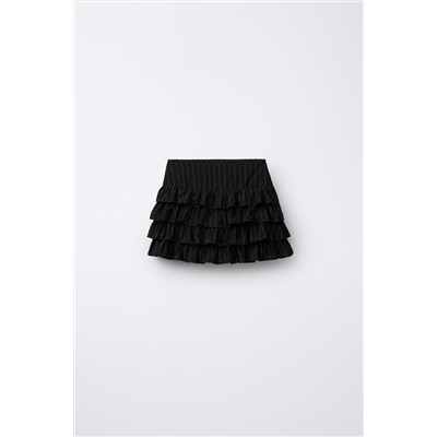 SHINY STRIPED BERMUDA SKORT