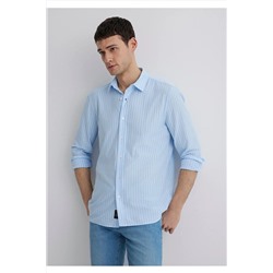 Mavi Çizgili Mavi Gömlek Slim Fit / Dar Kesim 0211404-89506