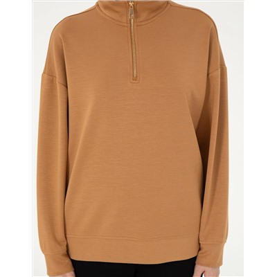 Camel Regular Fit Modal Kumaş Sweatshirt