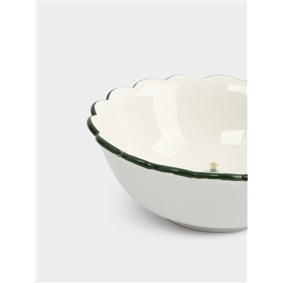 Салатник, 20х8 см, 1,2 л, керамика D, зеленый, Лошадка у елки, Festival