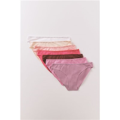Pack 7 bragas clásicas algodón rosa