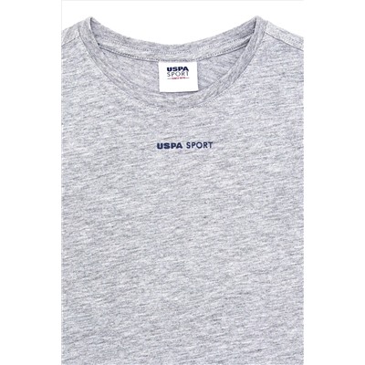 Çocuk Gri Melanj Bisiklet Yaka Tişört