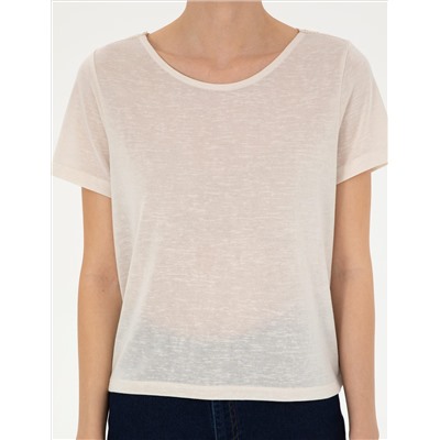 Krem Comfort Fit Tişört