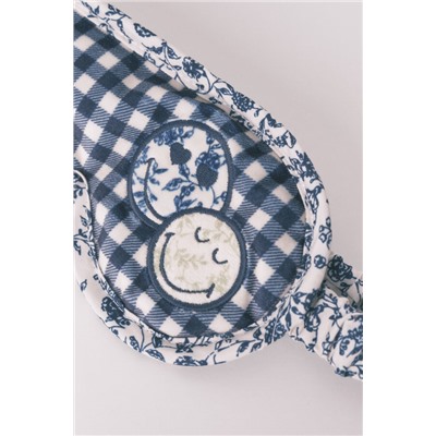 Antifaz Smiley velour azul