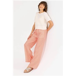 Kadın Krem Bisiklet Yaka Tişört