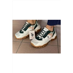U.S. Polo Assn. U.s Polo Assn. Kadın Beyaz-yeşil Rahat Tarz Sneaker Spor Ayakkabı Tracky TRACKYUSPOLO