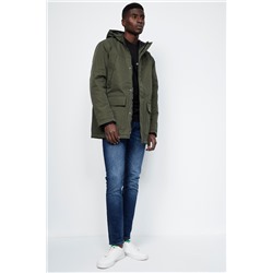 Parka con capucha Caqui