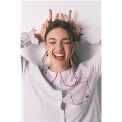 Pijama largo algodón cuello bobo