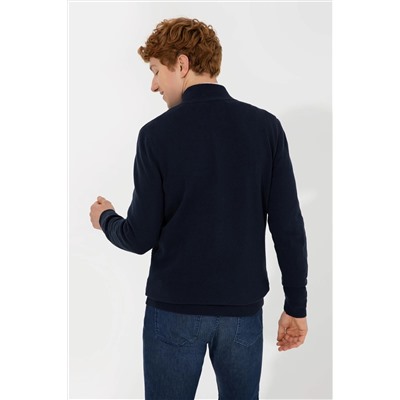 Erkek Lacivert Basic Triko Hırka