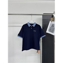 Футболка поло с имитацией рубашки под ней  miu mi*u