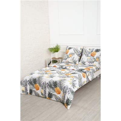 Постельное белье С листьями ананасы полисатин, наволочки 70х70см