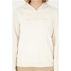 Kadın Krem Kapüşonlu Sweatshirt