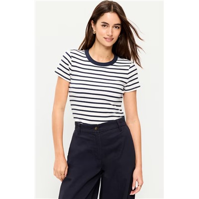 Snug Crew-Neck Ribbed T-Shirt