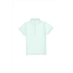 Kız Çocuk Su Yeşili Basic Polo Yaka Tişört