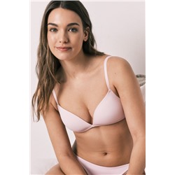 Sujetador triangular relleno encaje rosa CHARMING