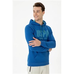 Erkek Saks Kapüşonlu Sweatshirt