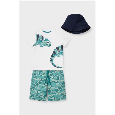 Set - Kurzarmshirt, Shorts und Hut