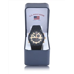 MEN'S BLACK STRAP WITH GOLD ACCENTS ANA DIGI WATCH