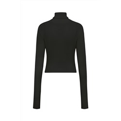 Jersey de lana y pelo de camello Negro