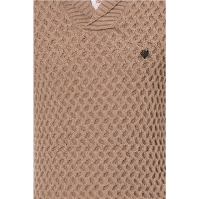 Erkek Camel Melanj Şal Yaka Triko Kazak