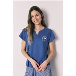 Pijama corto Snoopy azul