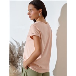 Свободная футболка с принтом из премиального хлопка с эластаном