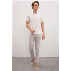 Erkek Ekru Basic Polo Yaka Tişört