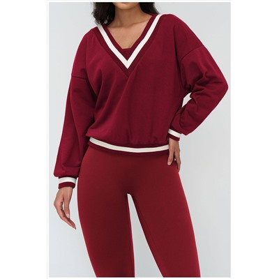 Женский свитшот с глубоким V-образным вырезом