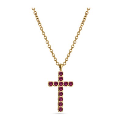 Кулон Теннис (кристаллы SW фуксия 4мм; покрытие золото) 50-55см, Есть комплект